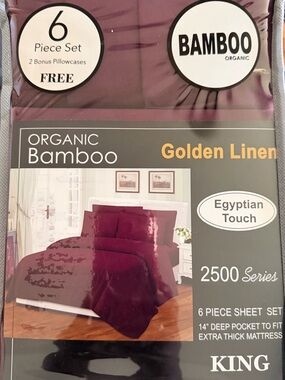 Organic Bamboo King Sheet Set - Burgundy